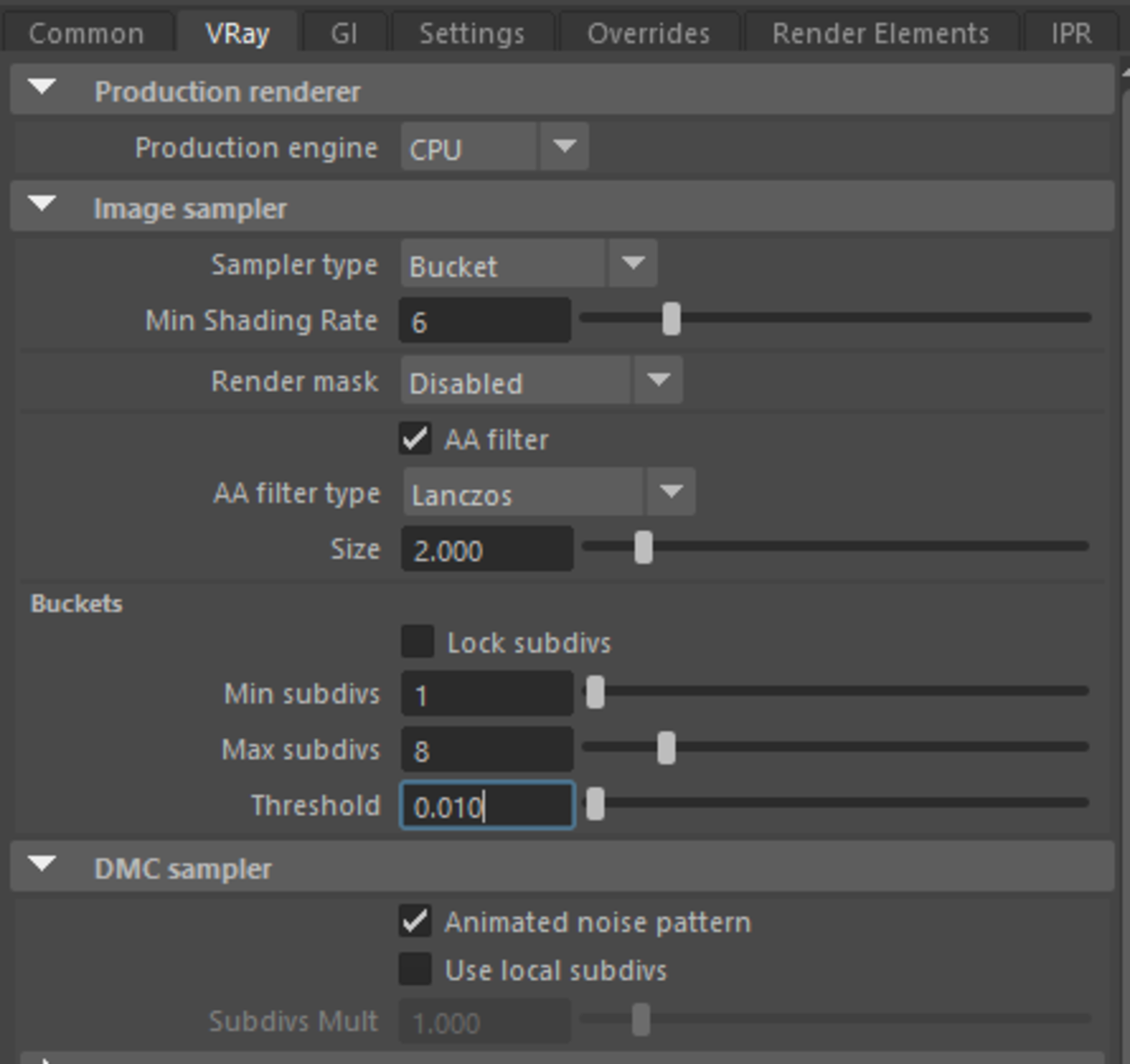 vray settings for animation